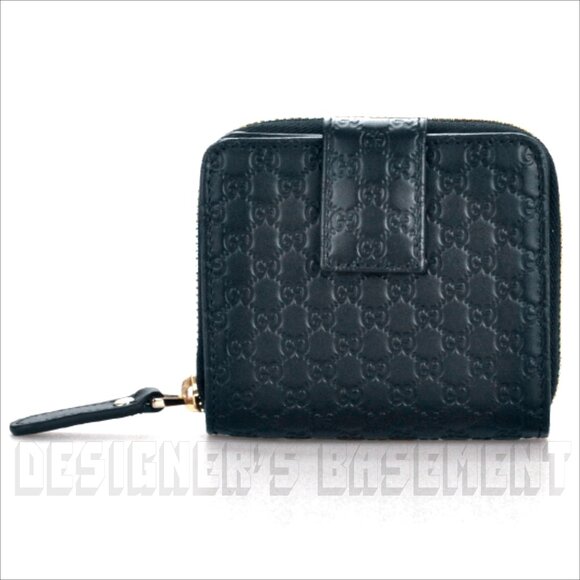 GUCCI black GG leather MICRO GUCCISSIMA French Zip Around pouch Wallet in Box 🎁 - Picture 7 of 7